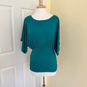 NWT Anthropologie Bordeaux Super Soft Teal Top